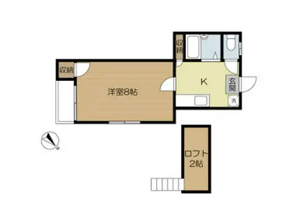 グリーンライズ神楽坂(1K/1階)の間取り写真