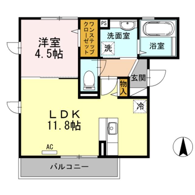 アビコシオン(1LDK/3階)の間取り写真