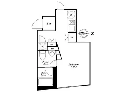 KDXレジデンス下馬(ワンルーム/1階)の間取り写真