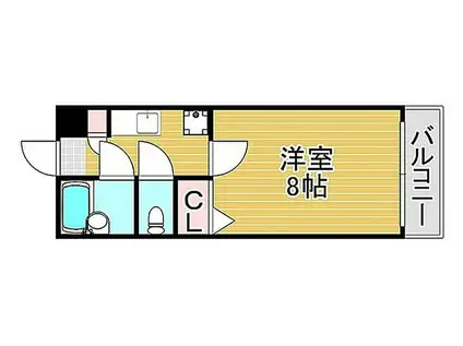 ドマーニ西新(1K/3階)の間取り写真