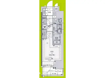 ファーストフィオーレ難波南アルマ(1K/10階)の間取り写真