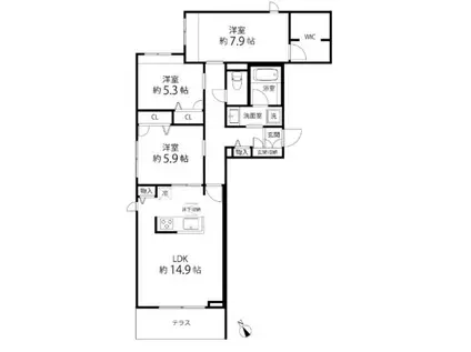 TS GARDEN荻窪 ティーズガーデン荻窪(3LDK/1階)の間取り写真