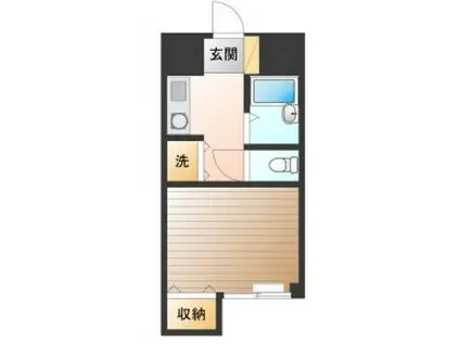 サザンヒルズ弐番館(ワンルーム/1階)の間取り写真