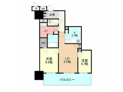 プレミストタワー新札幌(2LDK/13階)の間取り写真