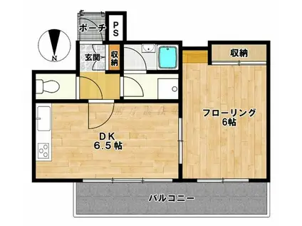 フォルム堀川今出川(1DK/5階)の間取り写真