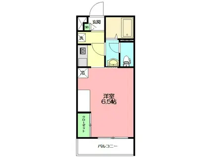 リブリ・ヴェルジュ本厚木(1K/1階)の間取り写真