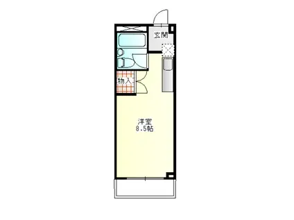 アゼリアハイツ(ワンルーム/2階)の間取り写真