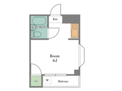 アローニアノムラA棟(ワンルーム/1階)の間取り写真