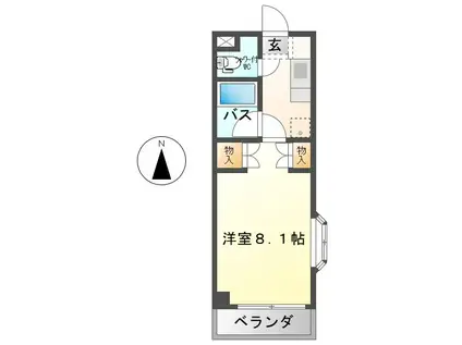 さくら小径(1K/4階)の間取り写真