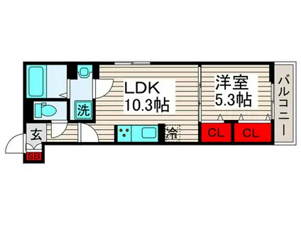 ルリアン西新井本町(1LDK/3階)の間取り写真