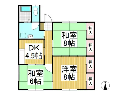 光コーポ(3DK/2階)の間取り写真