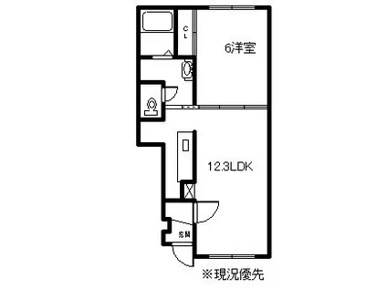 REVER.REPOS(1LDK/1階)の間取り写真