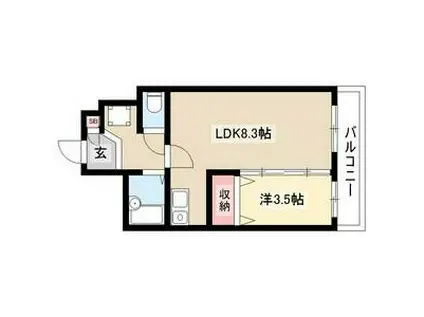 XーOVER21覚王山(1LDK/5階)の間取り写真