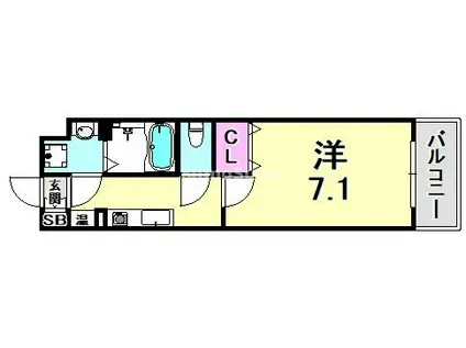 ウエストヒルズIII(1K/3階)の間取り写真