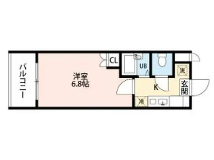 ラ・フォーレ竹山(1K/1階)の間取り写真