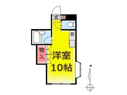 フローリア文教(ワンルーム/2階)の間取り写真