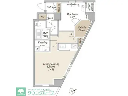 ARKMARK上北沢(1LDK/4階)の間取り写真