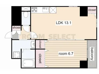 LALLURE松原(1LDK/5階)の間取り写真