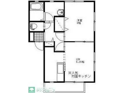 アゼリア II(1LDK/1階)の間取り写真
