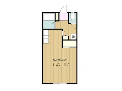 ハイム桧ノ木(ワンルーム/2階)の間取り写真