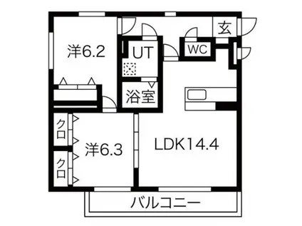 プリマヴェーラ(2LDK/3階)の間取り写真