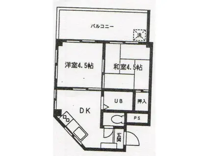 マンション寿(2K/4階)の間取り写真