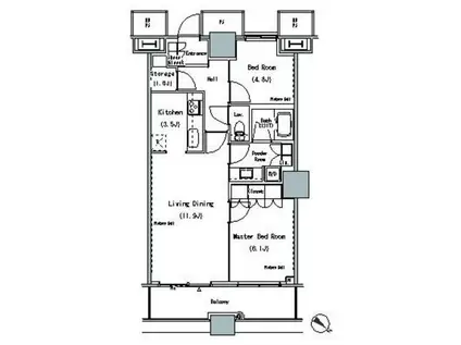 ザ 東京タワーズ ミッドタワー(2LDK/26階)の間取り写真