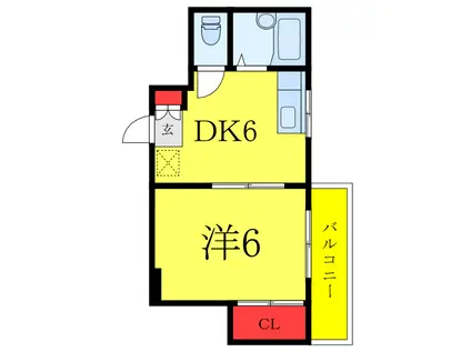 宇佐美マンション(1DK/5階)の間取り写真