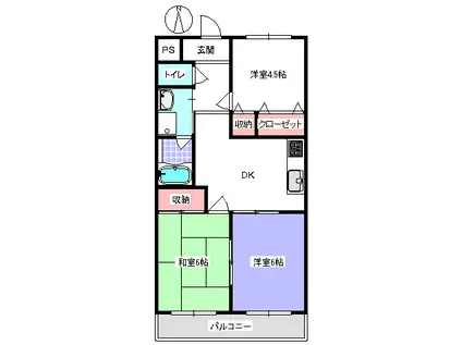 マキヤハイム(3DK/2階)の間取り写真