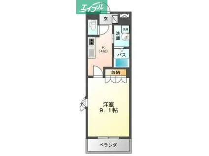 スタイリッシュ・レジデンスII(1K/2階)の間取り写真