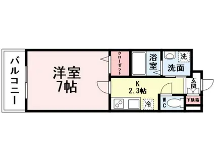   グレイスフル到津(1K/5階)の間取り写真