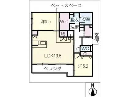 VERDE TIERRA(2LDK/2階)の間取り写真