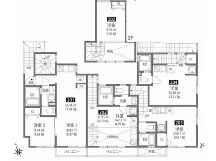 心葉テラス戸越(ワンルーム/2階)の間取り写真