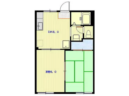 フォーブルエース(2DK/1階)の間取り写真