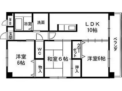 パティナF(3LDK/3階)の間取り写真