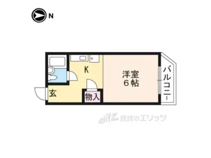 グランハイム下鴨(1K/2階)の間取り写真