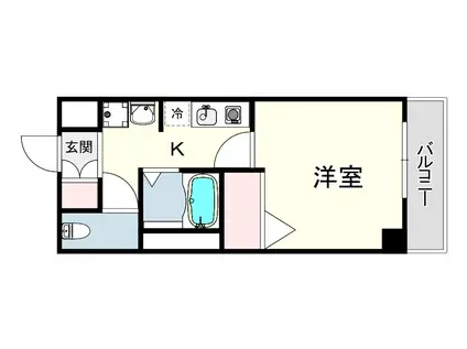 セレブコート(1K/9階)の間取り写真