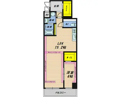 LEGALAND猫 MIYAKOJIMAリーガランドプラスネコミヤ(1LDK/8階)の間取り写真