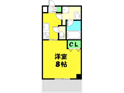 エルソル江坂(1K/5階)の間取り写真