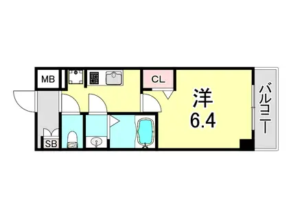 CREST TAPP DITA 神戸西パークフロント(1K/14階)の間取り写真