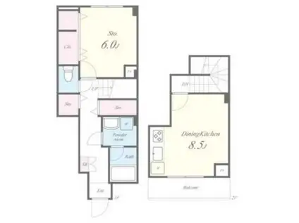 HONU OHAMA(1DK/1階)の間取り写真