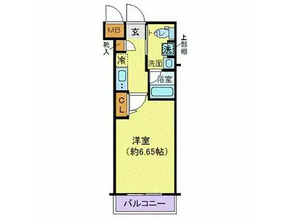 ガリシア下丸子(1K/3階)の間取り写真