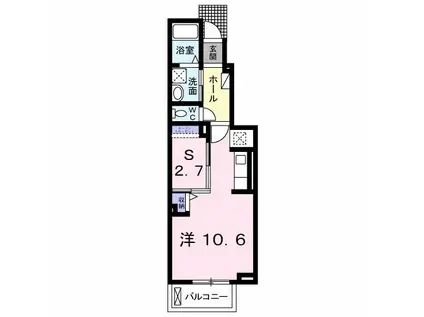 アライブ・マツバラ II(ワンルーム/1階)の間取り写真