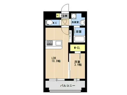 KL東比恵(1LDK/3階)の間取り写真