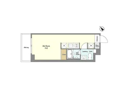 オープンブルーム和光(ワンルーム/B1階)の間取り写真