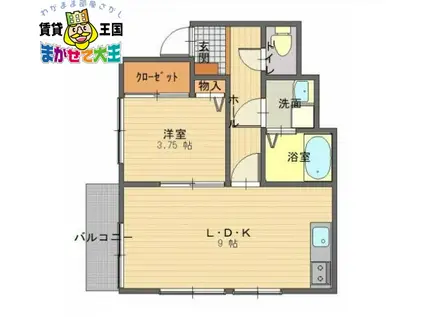 メルフィーズ(1LDK/1階)の間取り写真