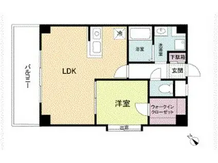 KDXレジデンス天神東II(1LDK/3階)の間取り写真