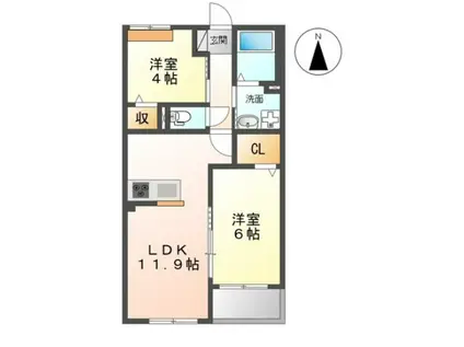 メゾン・リヴェール(2LDK/2階)の間取り写真