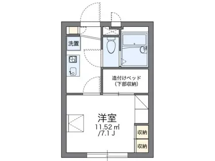 レオパレスSUNNY SIDE(1K/1階)の間取り写真