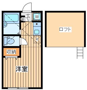 プライムテラス小田急相模原1A棟(ワンルーム/2階)の間取り写真